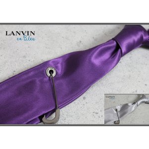 画像: ランバン オン ブルー日本製安全ピン付光沢ネクタイ/LANVIN en Bleu