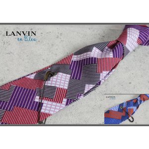 画像: ランバン オン ブルー日本製安全ピン幾何学模様ネクタイ/LANVIN en Bleu